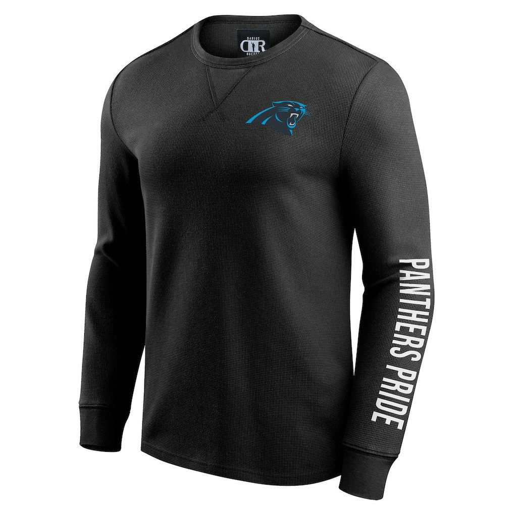 Carolina Panthers Fanatics Darius Rucker Collection Washed Waffle-Knit Long Sleeve T-Shirt