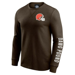 Cleveland Browns Fanatics Darius Rucker Collection Washed Waffle-Knit Long Sleeve T-Shirt