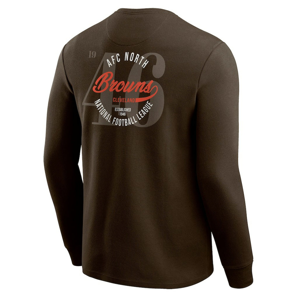 Cleveland Browns Fanatics Darius Rucker Collection Washed Waffle-Knit Long Sleeve T-Shirt