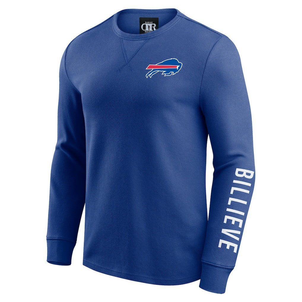 Buffalo Bills Fanatics Darius Rucker Collection Washed Waffle-Knit Long Sleeve T-Shirt