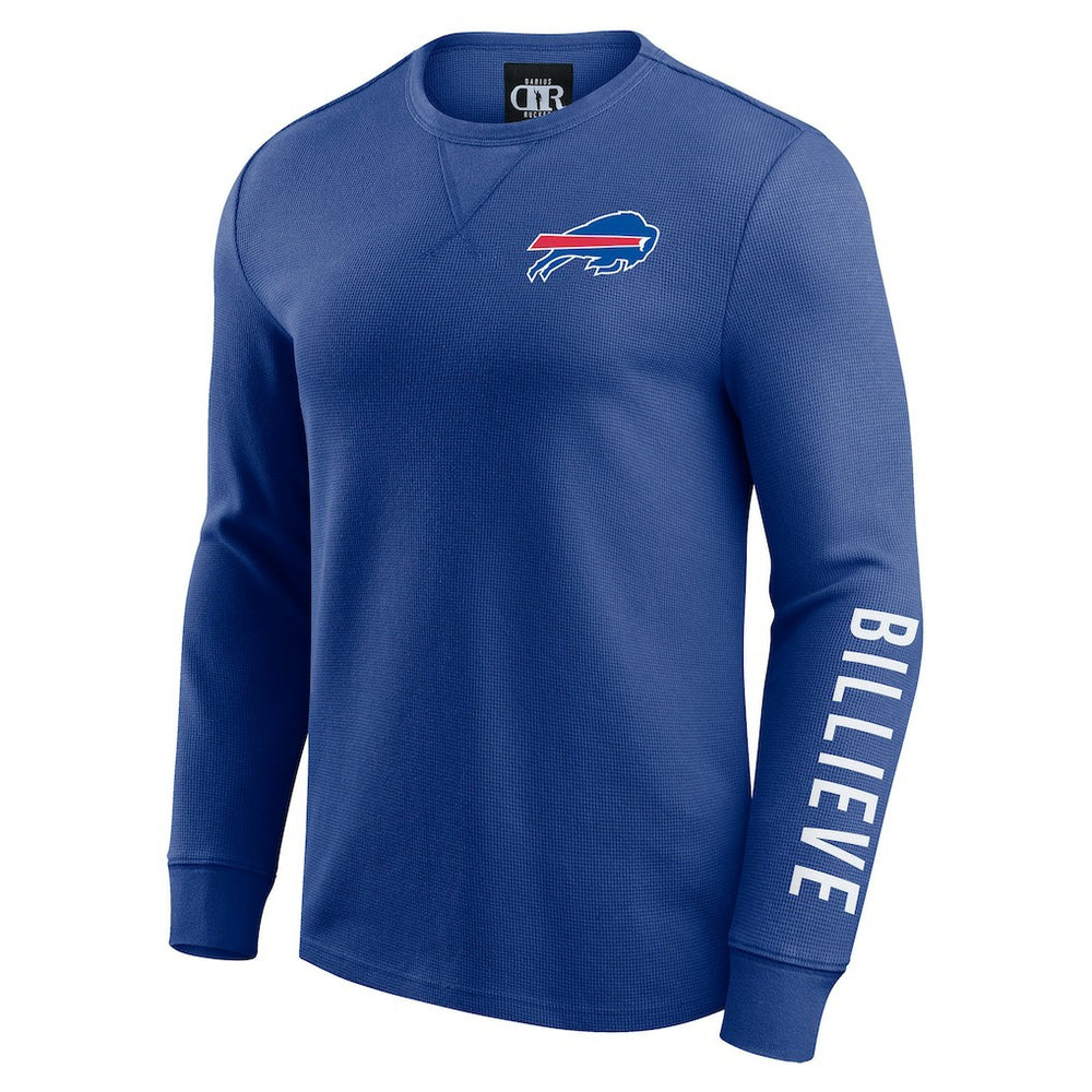 Buffalo Bills Fanatics Darius Rucker Collection Washed Waffle-Knit Long Sleeve T-Shirt