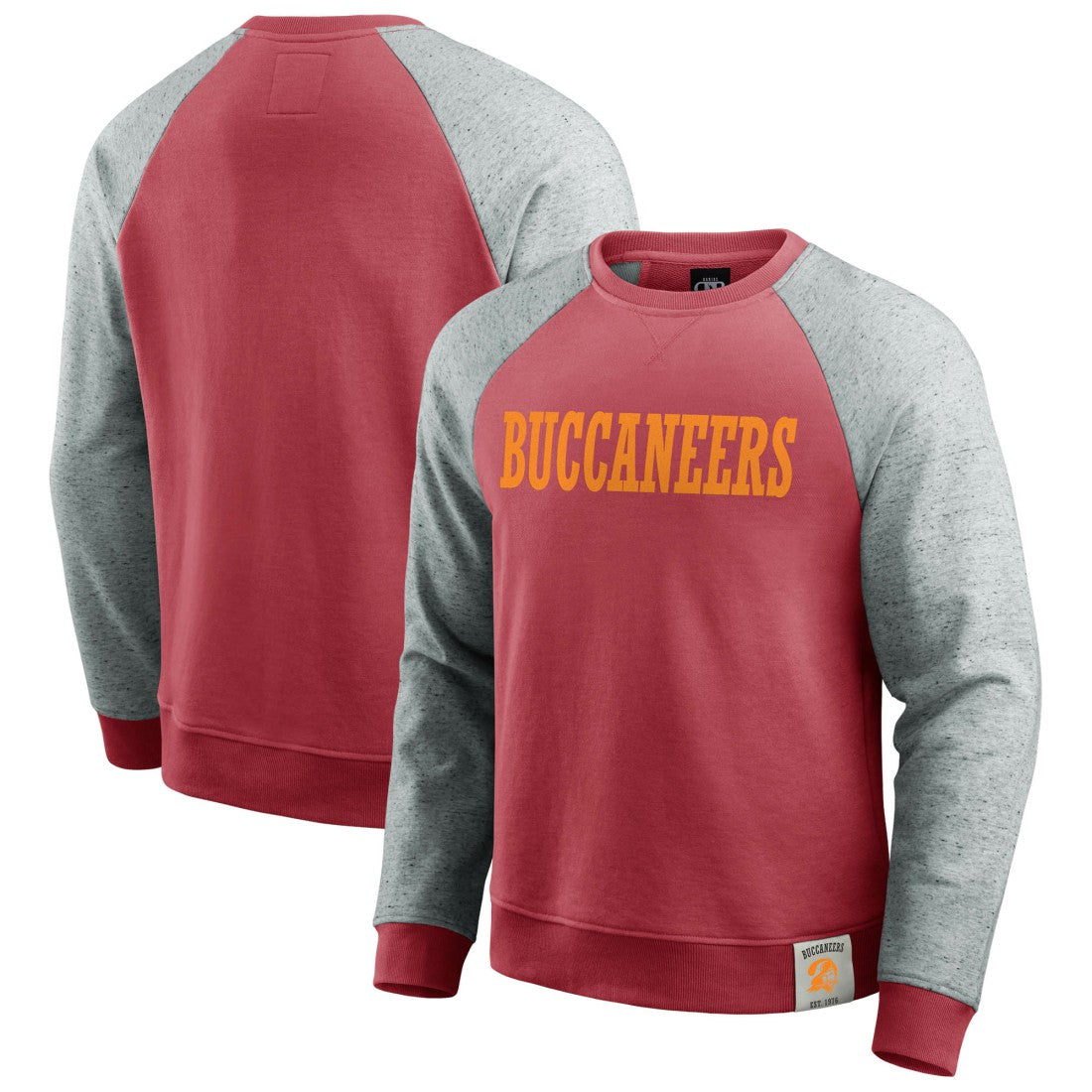 Tampa Bay Buccaneers Fanatics Darius Rucker Collection Throwback Color Block Raglan Pullover Sweatshirt