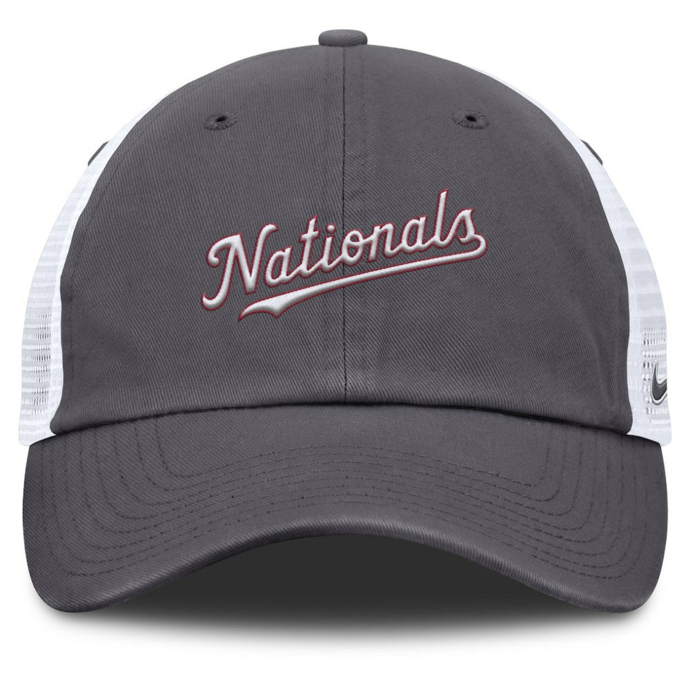 Washington Nationals Nike Wordmark Club Adjustable Trucker Hat | MLB Near me