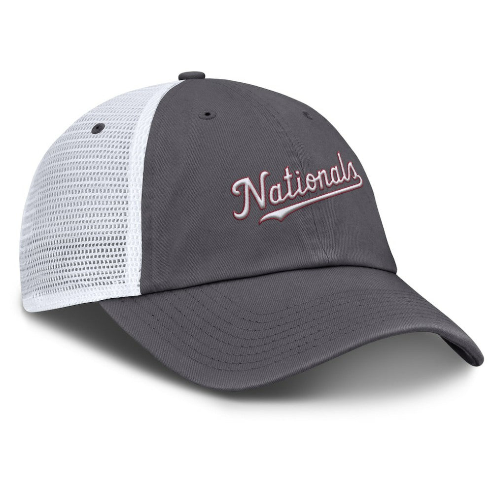 Washington Nationals Nike Wordmark Club Adjustable Trucker Hat | MLB Near me