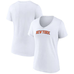 New York Knicks Women's Wordmark Home V-Neck T-Shirt New