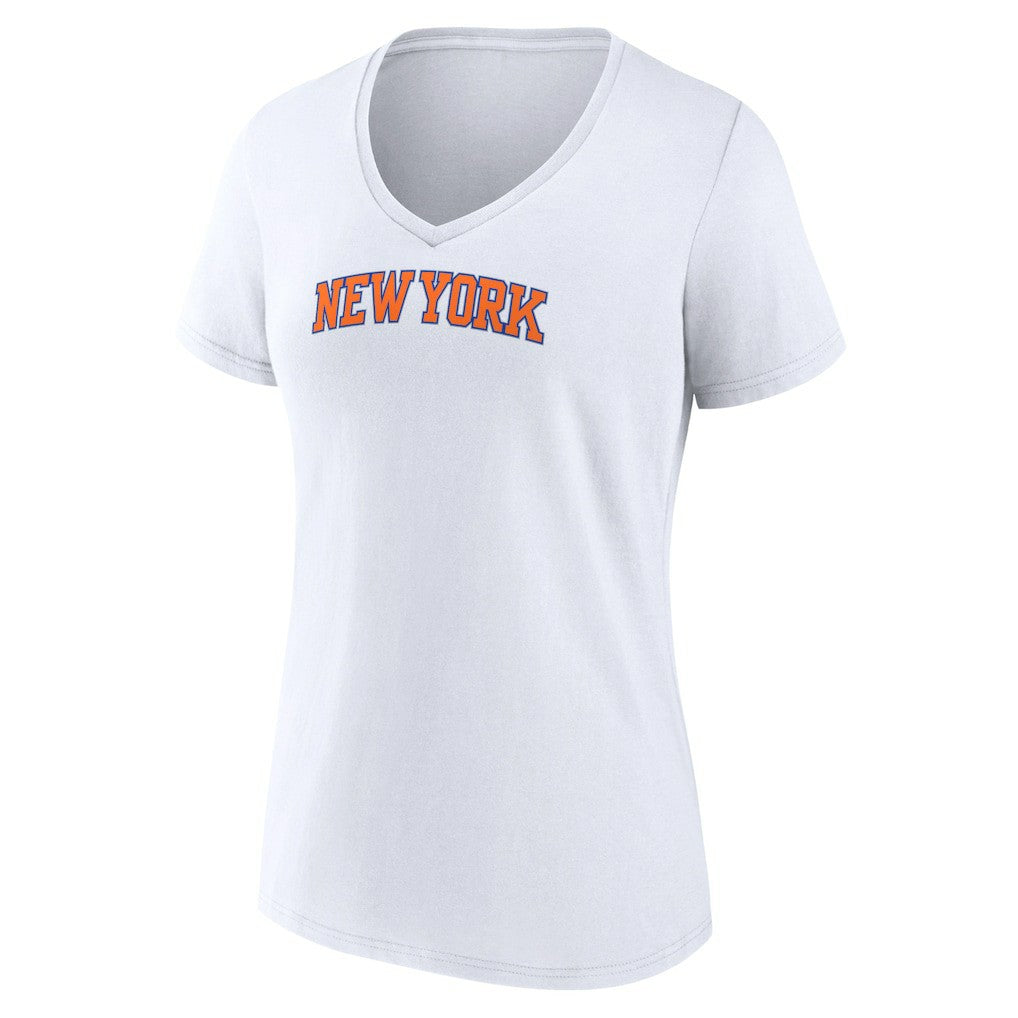 New York Knicks Women's Wordmark Home V-Neck T-Shirt New