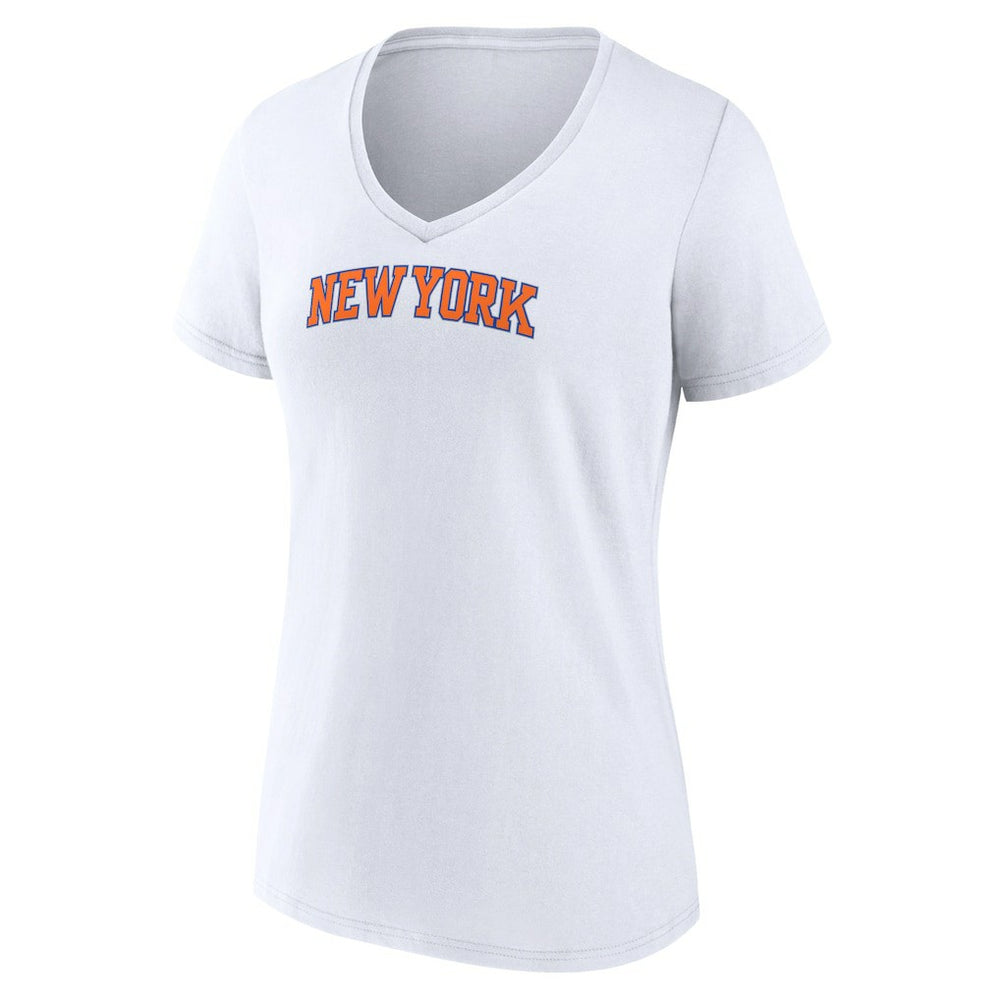 New York Knicks Women's Wordmark Home V-Neck T-Shirt New