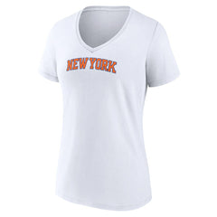New York Knicks Women's Wordmark Home V-Neck T-Shirt New