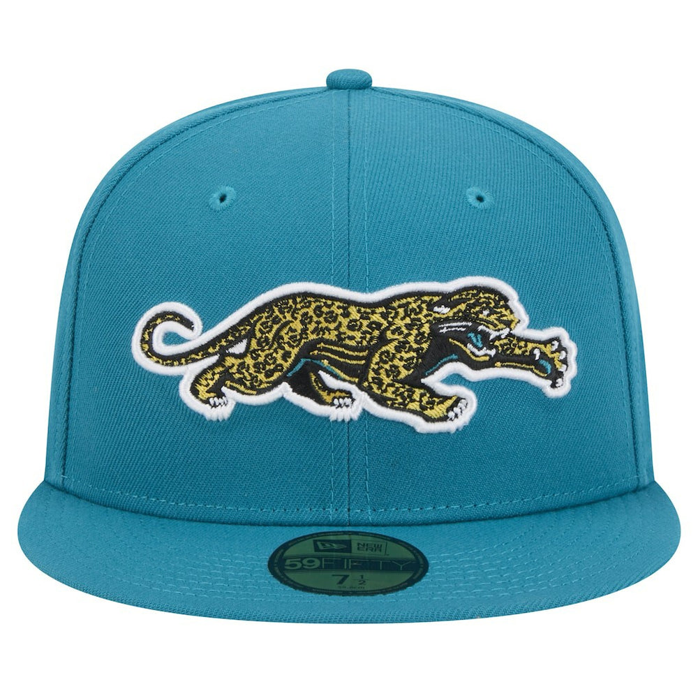 Jacksonville Jaguars New Era Throwback Crawl Omaha 59FIFTY Fitted Hat
