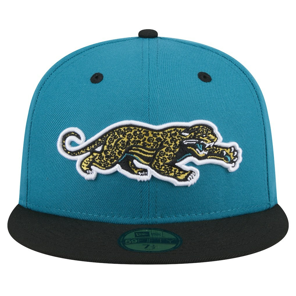 Jacksonville Jaguars New Era Throwback Crawl Flipside Two-Tone 59FIFTY Fitted Hat