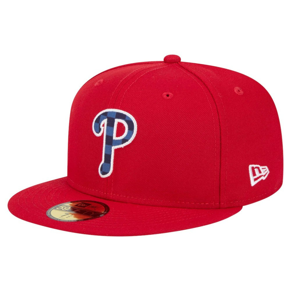 Philadelphia Phillies New Era Checkered Undervisor 59FIFTY Fitted Hat | MLB New