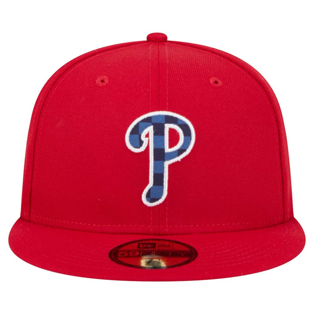 Philadelphia Phillies New Era Checkered Undervisor 59FIFTY Fitted Hat | MLB New