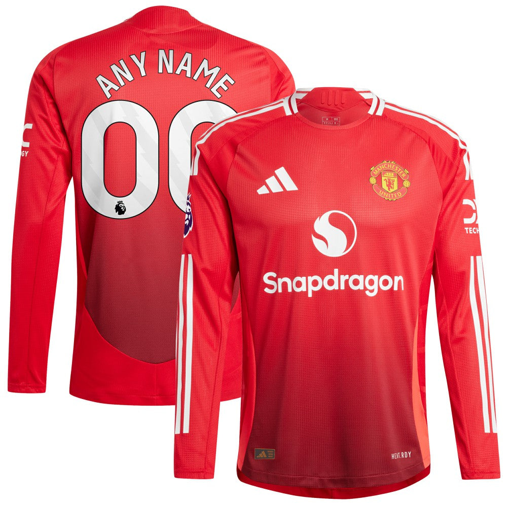 Manchester United 2024/25 Home Custom Long Sleeve Jersey Red - Adidas