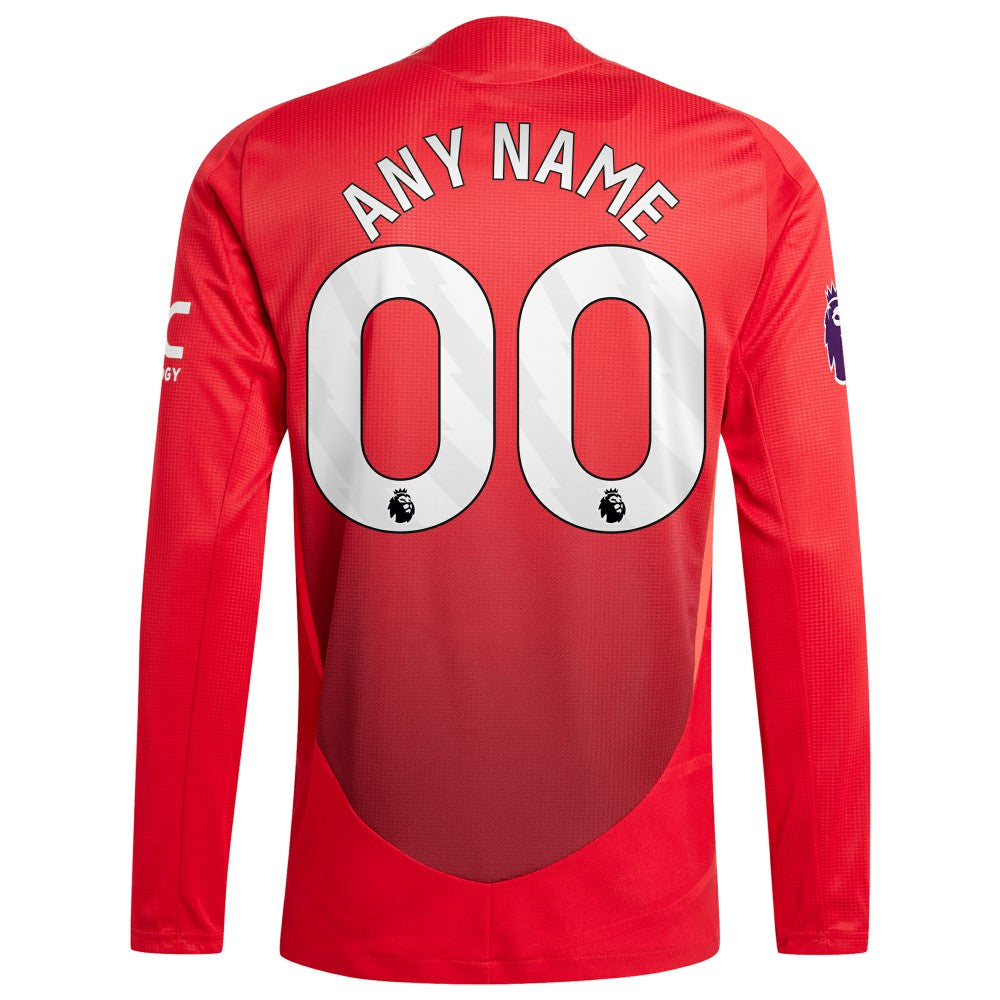 Manchester United 2024/25 Home Custom Long Sleeve Jersey Red - Adidas