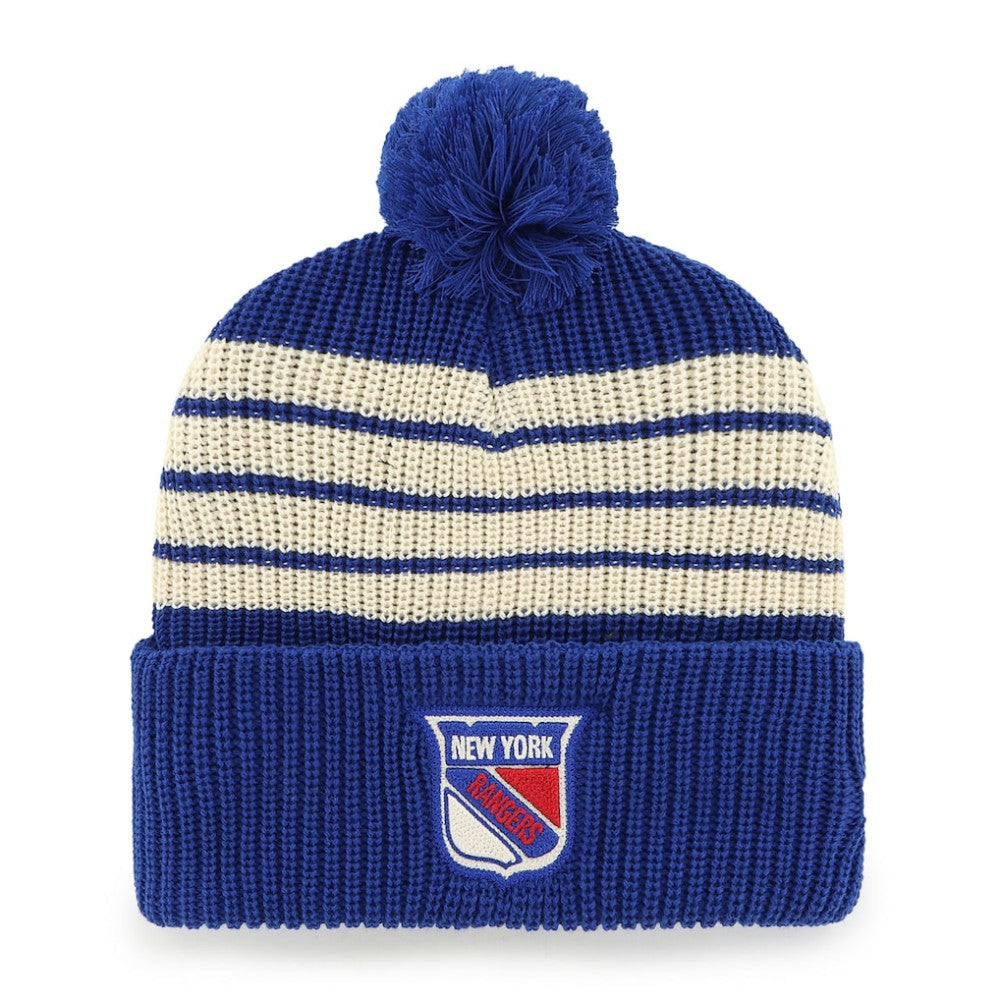 New York Rangers '47 Old Time Hockey Barn Cuffed Knit Hat with Pom Sale