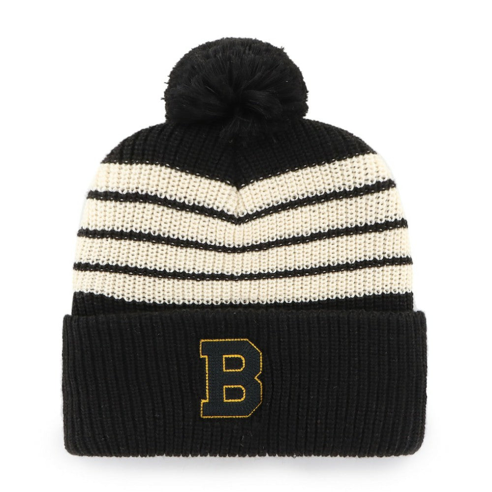 Boston Bruins '47 Old Time Hockey Barn Cuffed Knit Hat with Pom Online