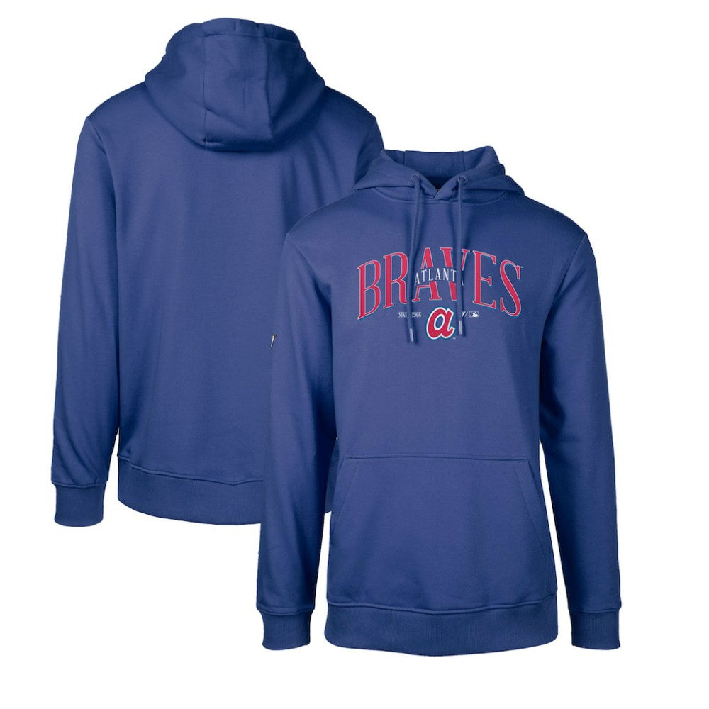 Atlanta Braves Levelwear Cooperstown Collection Podium Retro Spellout Pullover Hoodie | MLB On Sale