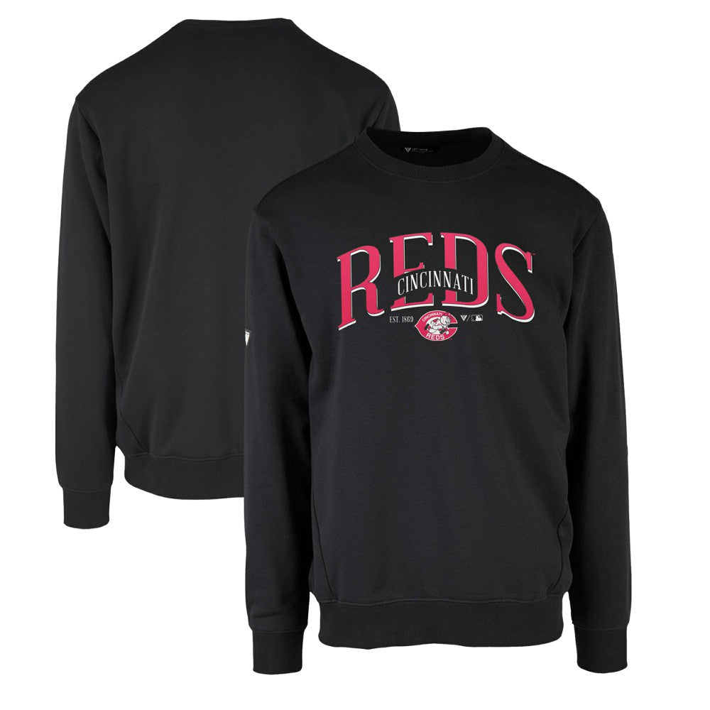 Cincinnati Reds Levelwear Zane Cooperstown Collection Retro Spellout Pullover Sweatshirt | MLB Sale
