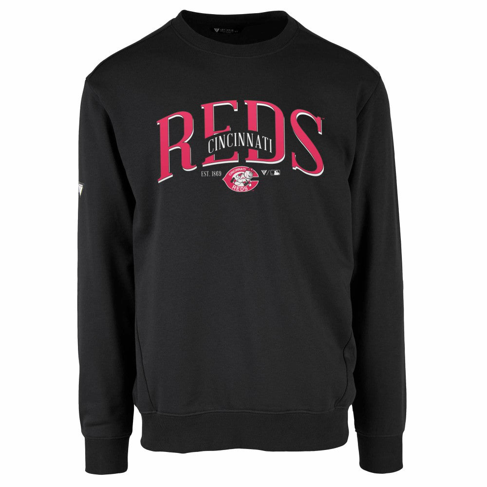 Cincinnati Reds Levelwear Zane Cooperstown Collection Retro Spellout Pullover Sweatshirt | MLB Sale