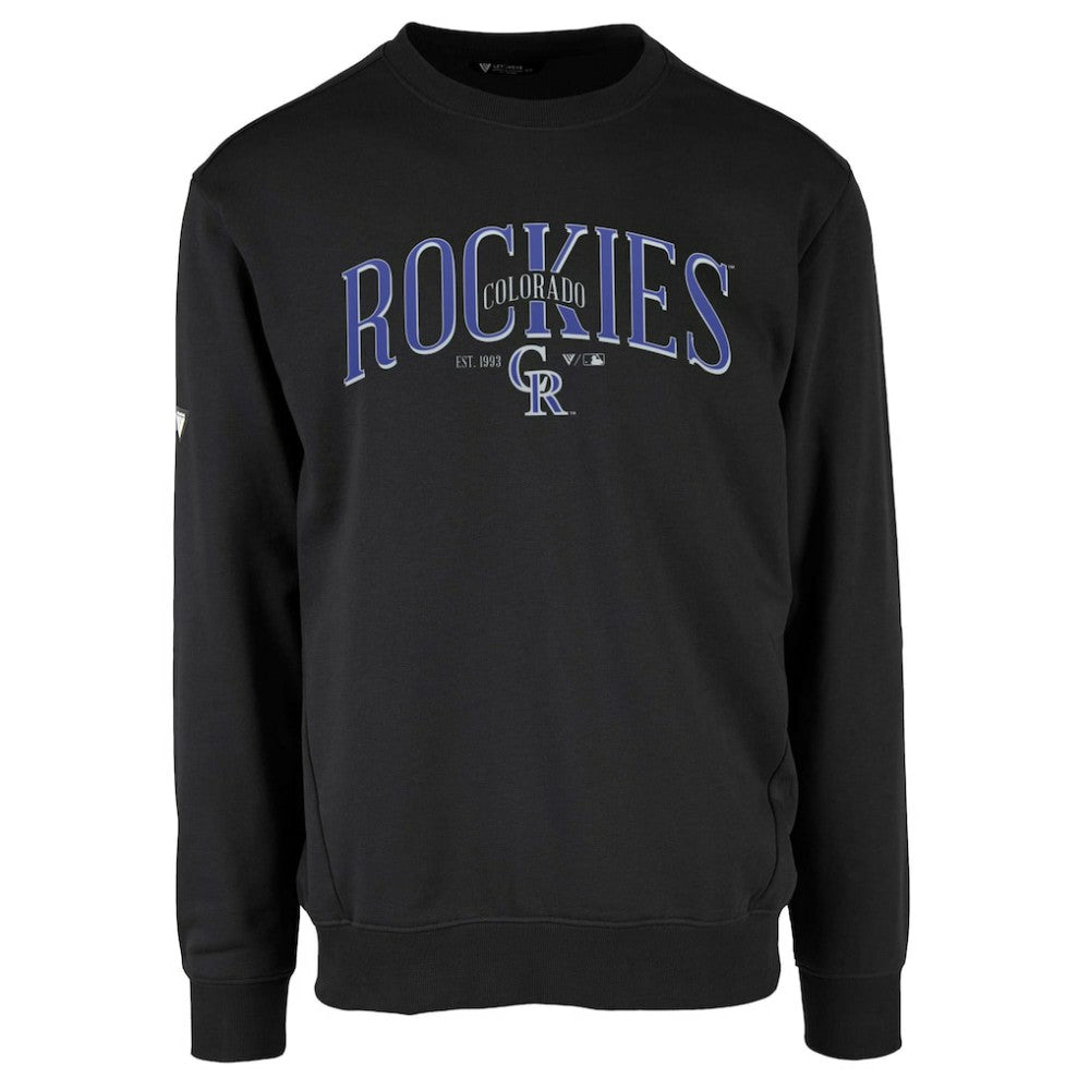 Colorado Rockies Levelwear Zane Cooperstown Collection Retro Spellout Pullover Sweatshirt | MLB Sale