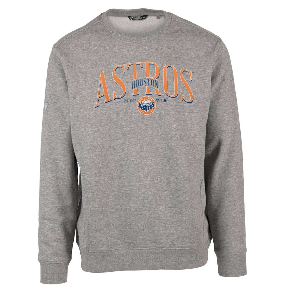Houston Astros Levelwear Zane Cooperstown Collection Retro Spellout Pullover Sweatshirt | MLB New