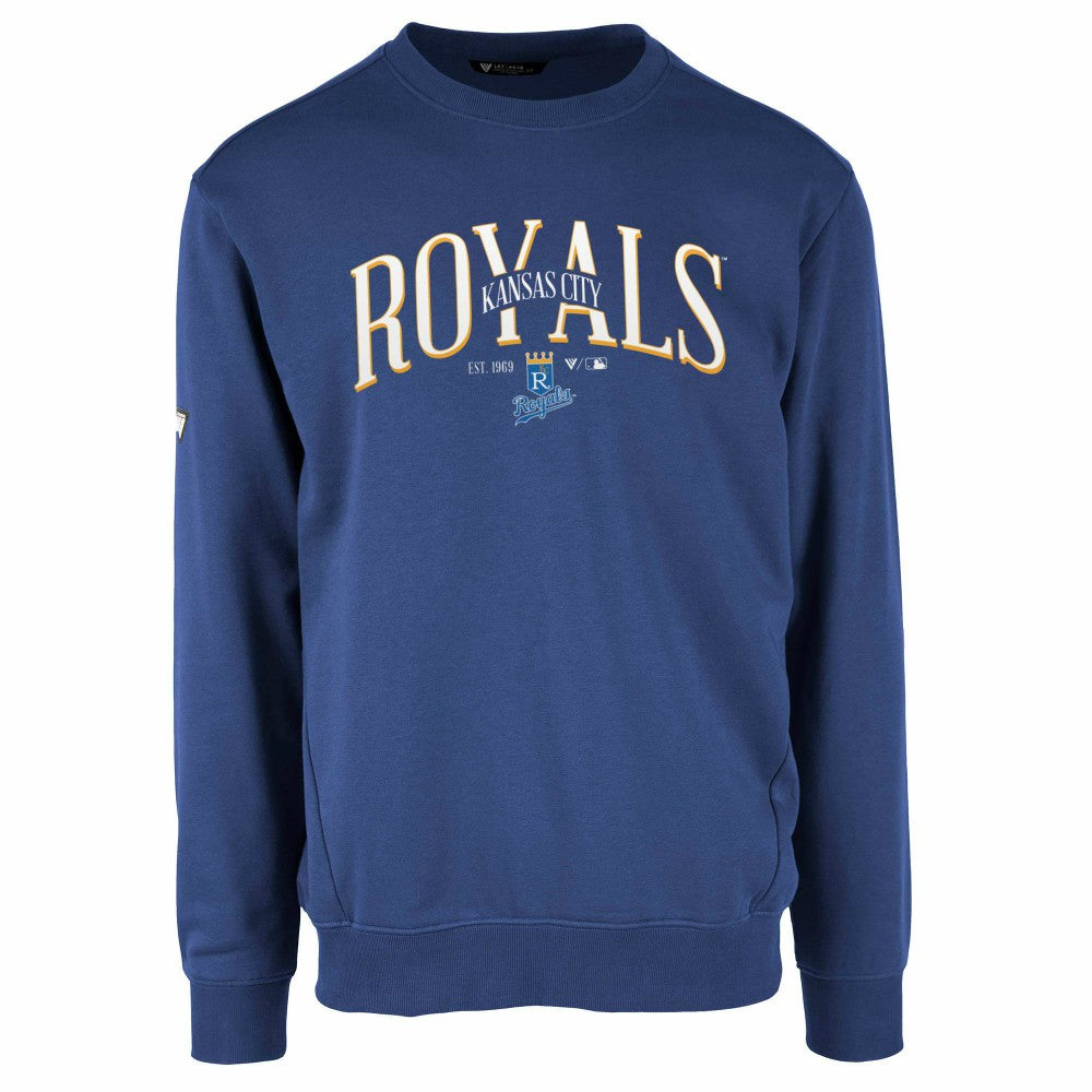 Kansas City Royals Levelwear Zane Cooperstown Collection Retro Spellout Pullover Sweatshirt | MLB Outlet