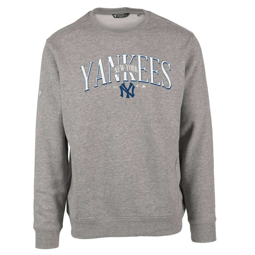 New York Yankees Levelwear Zane Cooperstown Collection Retro Spellout Pullover Sweatshirt | MLB Near me
