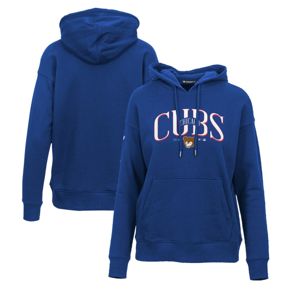 Chicago Cubs Levelwear Women's Adorn Cooperstown Collection Retro Spellout Pullover Hoodie | MLB On Sale