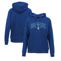 Milwaukee Brewers Levelwear Women's Adorn Cooperstown Collection Retro Spellout Pullover Hoodie | MLB Shop