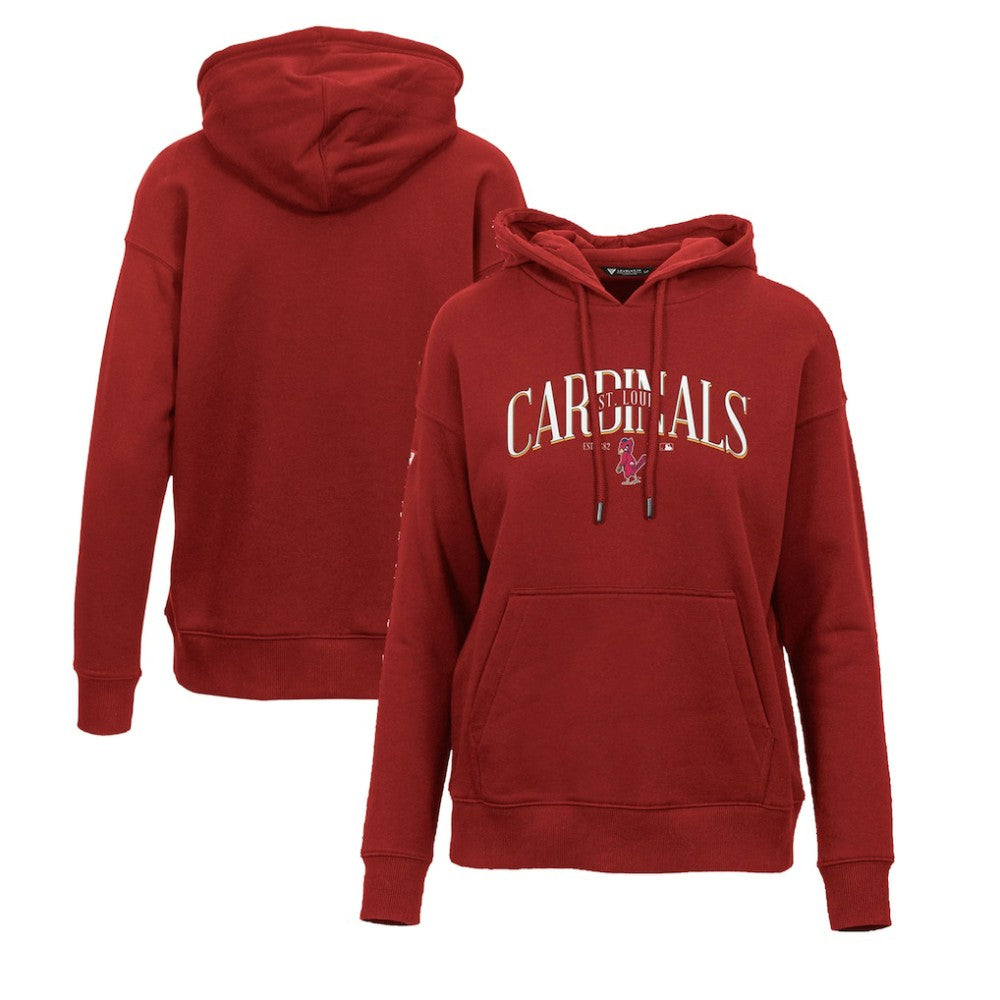 St. Louis Cardinals Levelwear Women's Adorn Cooperstown Collection Retro Spellout Pullover Hoodie | MLB For sale