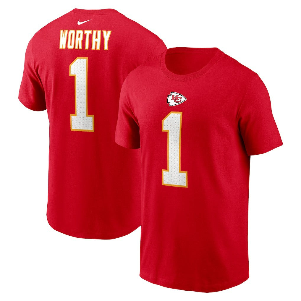 Kansas City Chiefs Nike Xavier Worthy  Name & Number T-Shirt