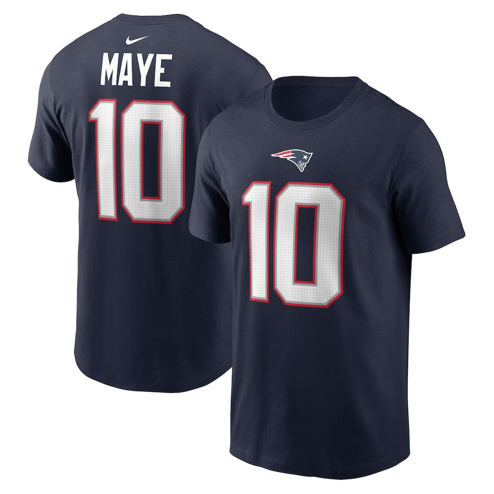 New England Patriots Nike Drake Maye  Name & Number T-Shirt