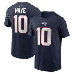 New England Patriots Nike Drake Maye  Name & Number T-Shirt