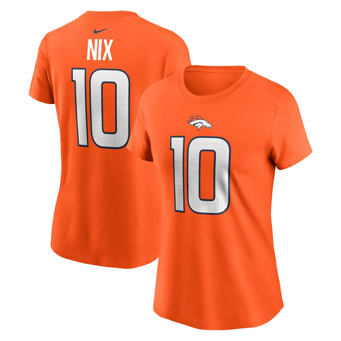 Denver Broncos Nike Bo Nix  Women's Name & Number T-Shirt