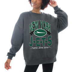 New York Jets  Gameday Couture Women's Oversized Long Weekend Premium Fleece Drop Shoulder Pullover Sweatshirt