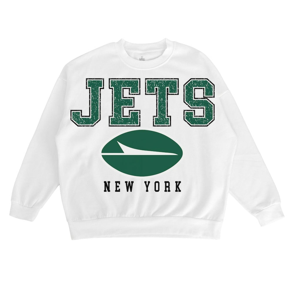 New York Jets  Gameday Couture Women's Sunday Drives Oversized Crewneck Pullover Sweatshirt