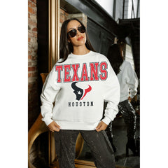 Houston Texans  Gameday Couture Women's Sunday Drives Oversized Crewneck Pullover Sweatshirt