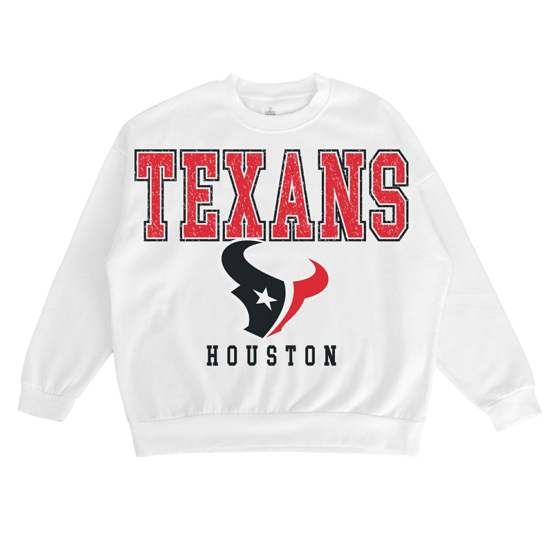 Houston Texans  Gameday Couture Women's Sunday Drives Oversized Crewneck Pullover Sweatshirt