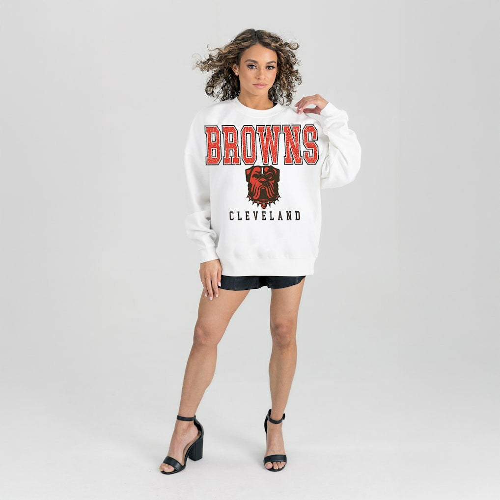 Cleveland Browns  Gameday Couture Women's Sunday Drives Oversized Pullover Sweatshirt