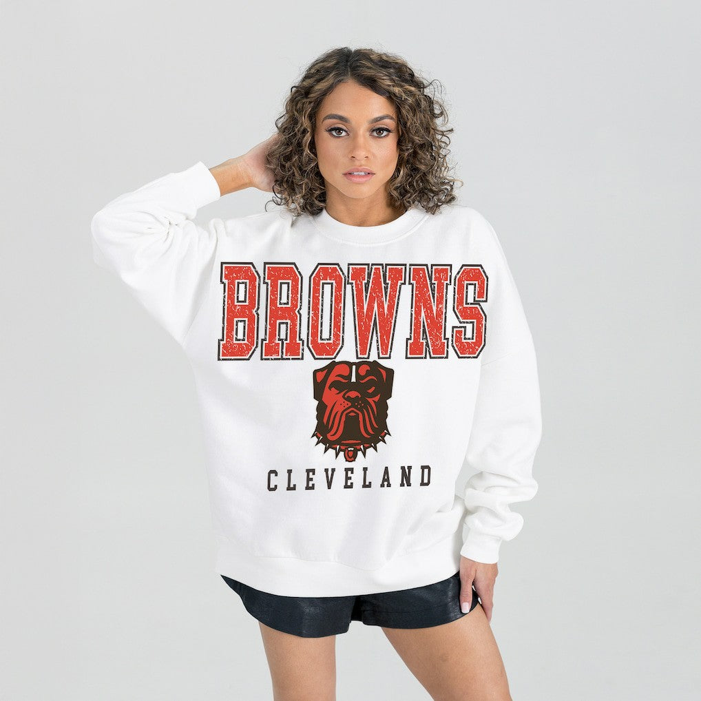 Cleveland Browns  Gameday Couture Women's Sunday Drives Oversized Pullover Sweatshirt