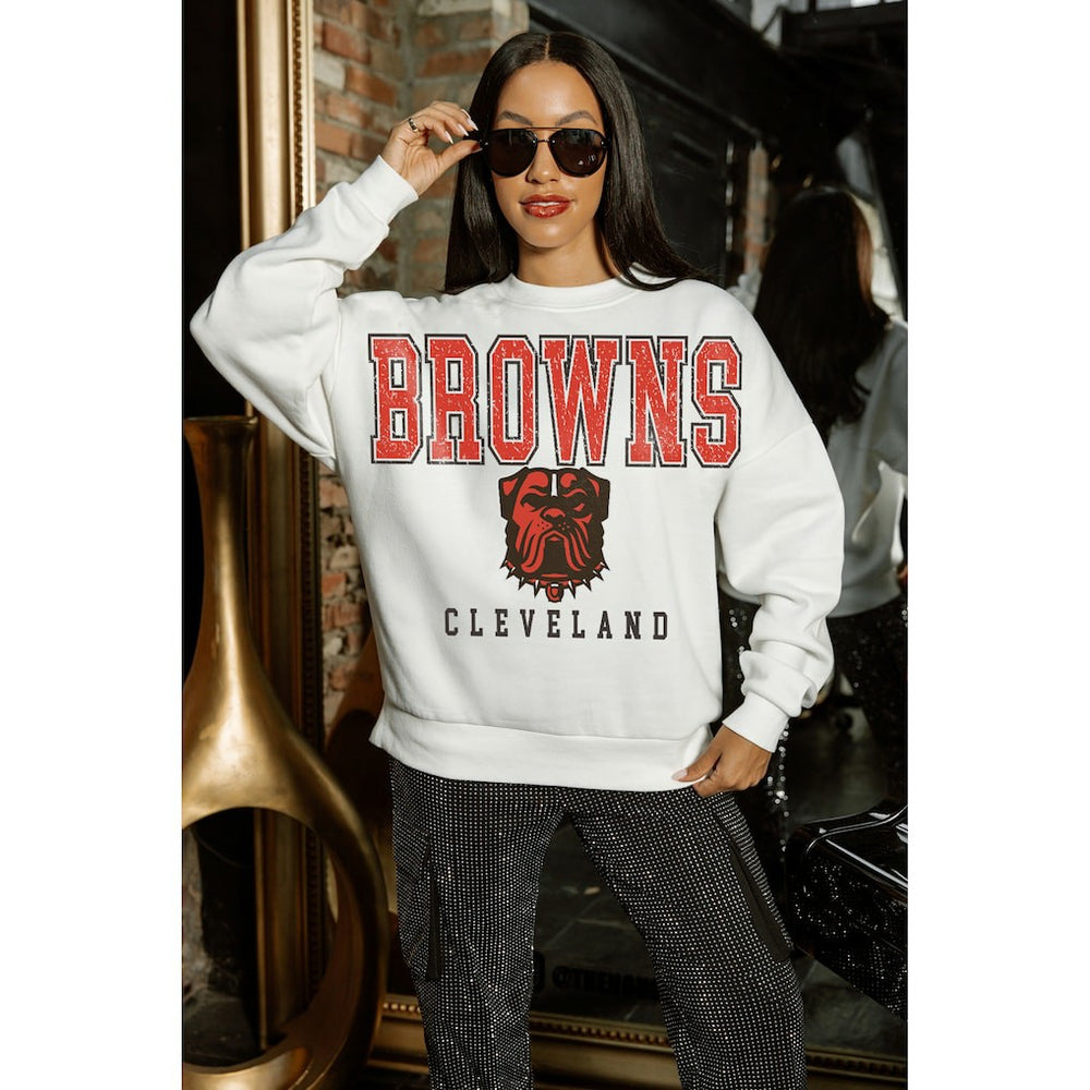 Cleveland Browns  Gameday Couture Women's Sunday Drives Oversized Pullover Sweatshirt