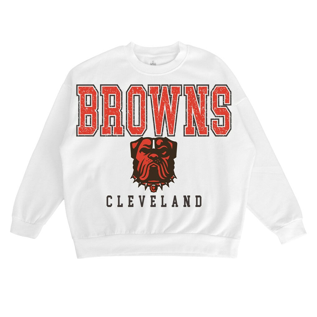 Cleveland Browns  Gameday Couture Women's Sunday Drives Oversized Pullover Sweatshirt