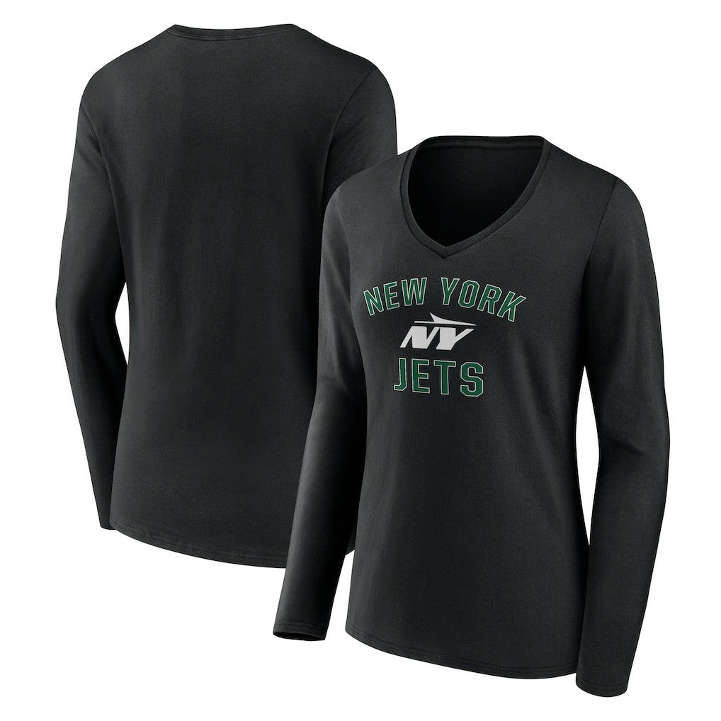 New York Jets  Women's Victory Arch Long Sleeve V-Neck T-Shirt