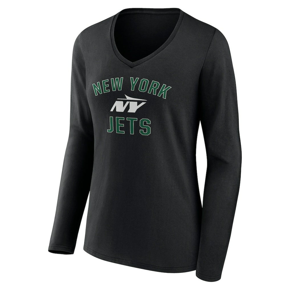 New York Jets  Women's Victory Arch Long Sleeve V-Neck T-Shirt