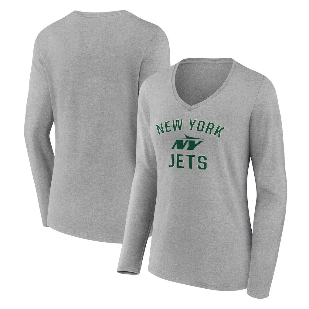 New York Jets  Women's Victory Arch Long Sleeve V-Neck T-Shirt