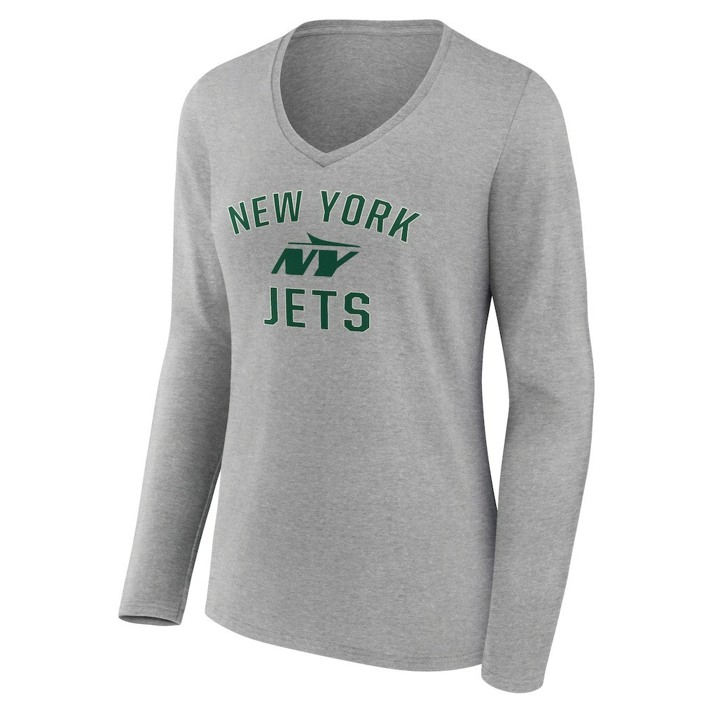 New York Jets  Women's Victory Arch Long Sleeve V-Neck T-Shirt