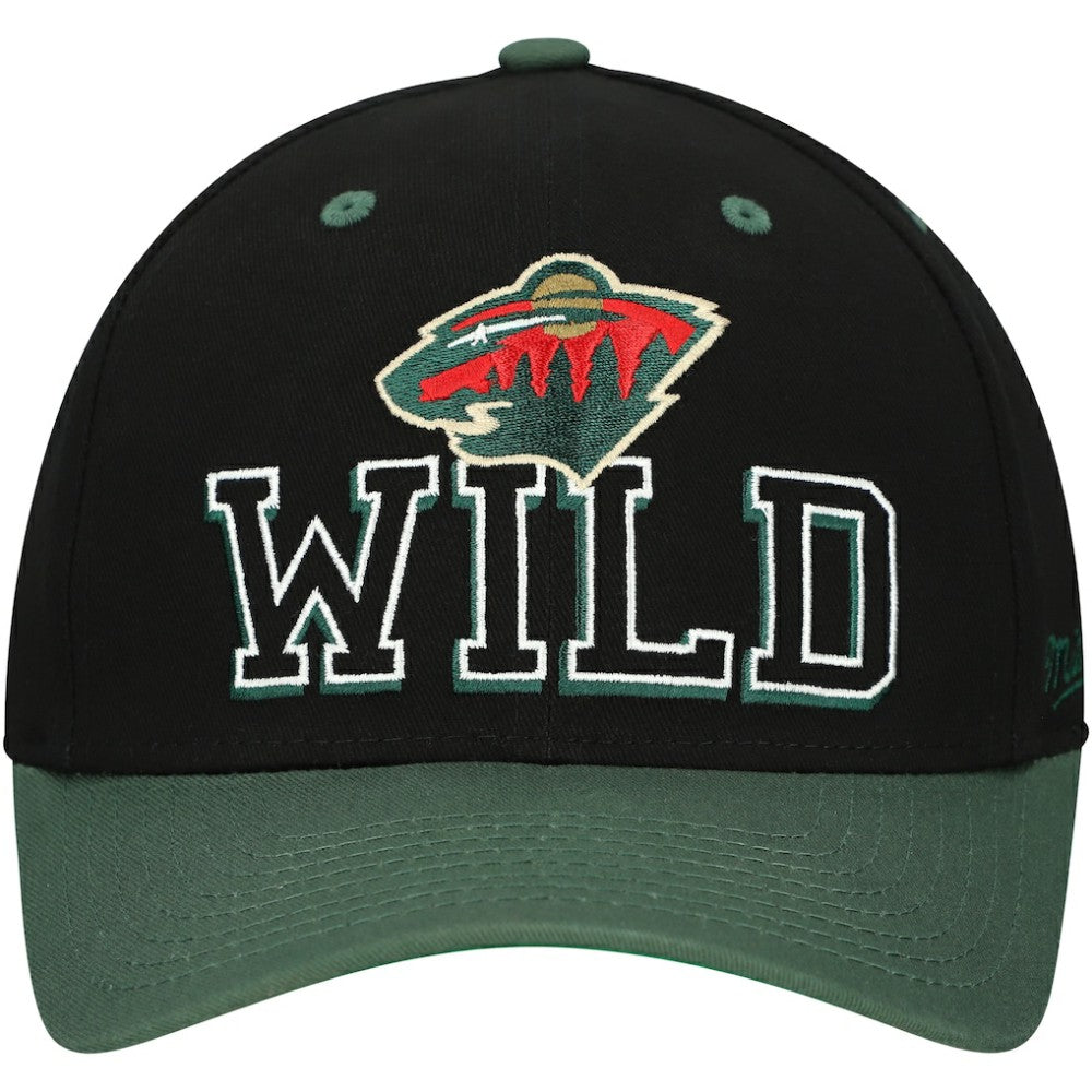 Minnesota Wild Mitchell & Ness Backside Script 2-Tone Pro Crown Adjustable Hat Sale