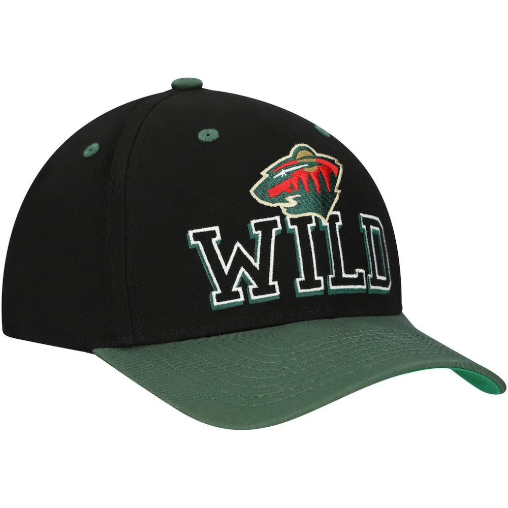 Minnesota Wild Mitchell & Ness Backside Script 2-Tone Pro Crown Adjustable Hat Sale