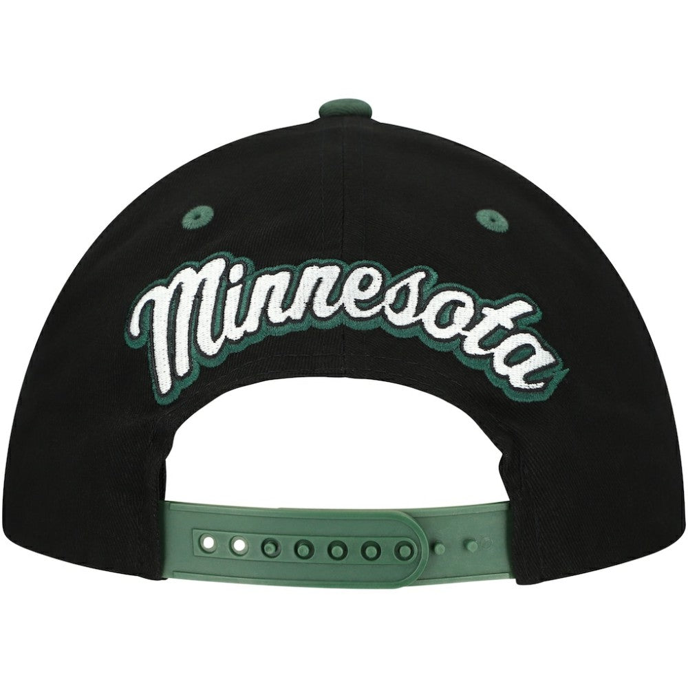 Minnesota Wild Mitchell & Ness Backside Script 2-Tone Pro Crown Adjustable Hat Sale