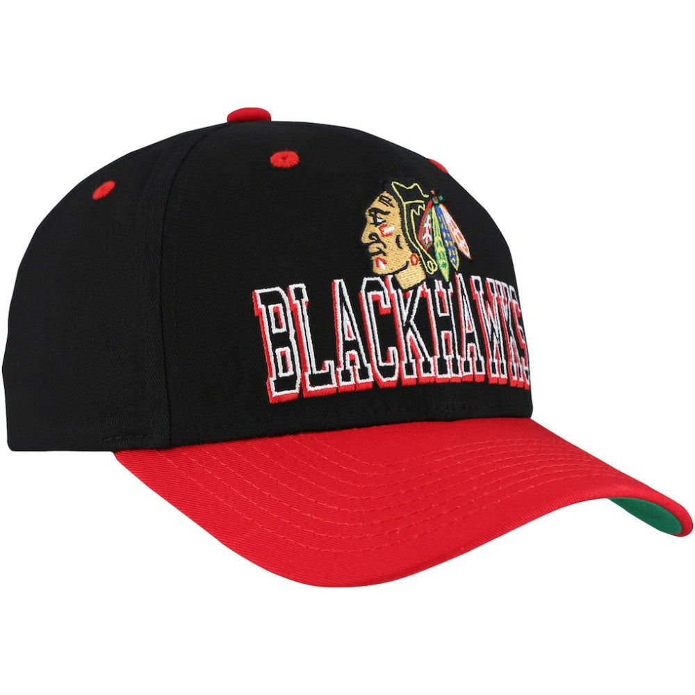 Chicago Blackhawks Mitchell & Ness Backside Script Two-Tone Pro Crown Adjustable Hat Sale